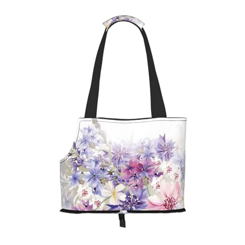 Tragbare Faltbare Haustier Schulter Floral Swirls Tasche - Hohe Dichte Reißfest Haustier Reise Handtasche für Kleintiere von VYONNE