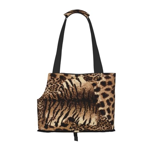 Tragbare Faltbare Haustier Schulter Leopard Muster Tasche - Hohe Dichte Reißfest Haustier Reise Handtasche für Kleintiere von VYONNE