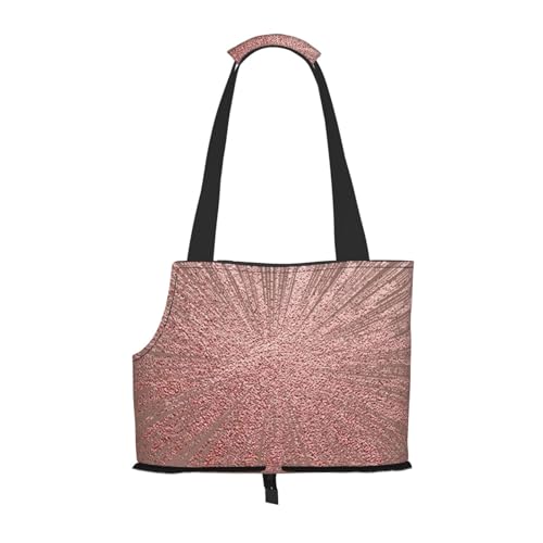 Tragbare Faltbare Haustier Schulter Rose Gold Rosa Tasche - Hohe Dichte Reißfest Haustier Reise Handtasche für Kleintiere von VYONNE