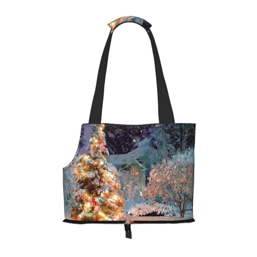 Tragbare Faltbare Haustier Schulter Weihnachtsbaum Schnee Tasche - Hohe Dichte Reißfest Haustier Reise Handtasche für Kleintiere von VYONNE