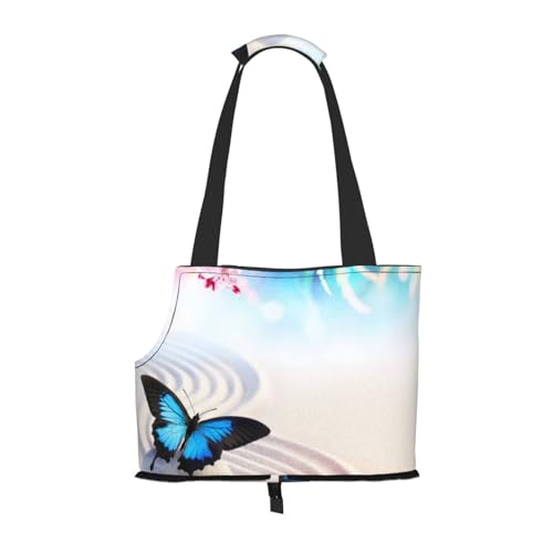 Tragbare Faltbare Haustier Schulter Zen Design Schmetterling Tasche - Hohe Dichte Reißfest Haustier Reise Handtasche für Kleintiere von VYONNE