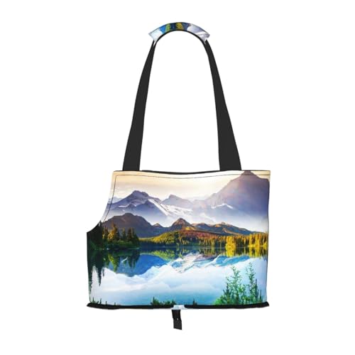 Tragbare faltbare Haustier Schulter Berg Blick Sunny Day Natur Tasche - Hochdichte, reißfest, Haustier Reise Handtasche für kleine Tiere von VYONNE