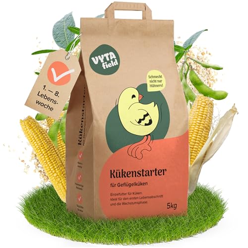 VYTAfield® Kükenstarter Futter für Geflügelküken | Kükenaufzuchtfutter für Hühner, Wachteln & Enten | 5kg Starterfutter | Hochwertige Rohstoffe | Made in Austria | Ideal 1.–8. Lebenswoche von VYTAfield