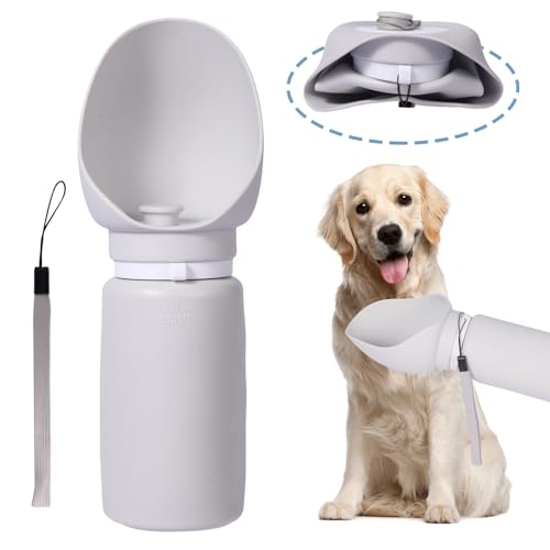 VacFreKep 550ml Silikon Hund Wasser Boden mit Komfort Easy Drinking, Portable Hundenapf mit Blatt Beweis Design, Faltbare extra breite Tasse, Food Grade Portable Hund Wasser Boden von VacFreKep