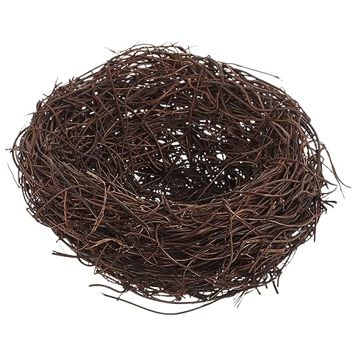 Vaguelly Rattan-Vogelnest-Requisite Künstliches Nestornament Ostervogelnest Handgefertigtes Bastelnest Hängendes Vogelhaus Für Den Außenbereich Garten Heimdekoration 15 cm von Vaguelly