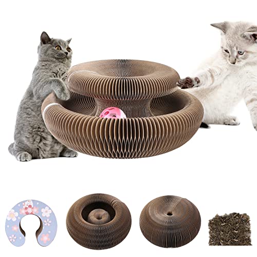 Magic Cat Scratching Board - Faltbares Karton Katzenkratzspielzeug Katzenschleifkralle Kratzbrett Recycelbares interaktives Kratzspielzeug Katzenkratzbrett für Indoor Kleine Mittlere Kätzchen von Vaileal