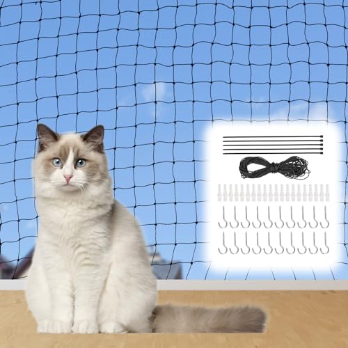 Katzennetz für Balkon, 3x8m Katzennetz Drahtverstärkt Ohne Bohren, Katzenschutznetz Schwarz, Balkonnetz für Katzen zur Sicherung von Balkon, Terrassen, Fenstern, Türen, Zäune Katzennetz für Balkon, 3x8m Katzennetz Drahtverstärkt Ohne Bohren, Katzenschutznetz Schwarz, Balkonnetz für Katzen zur Sicherung von Balkon, Terrassen, Fenstern, Türen, Zäune von Vaktop