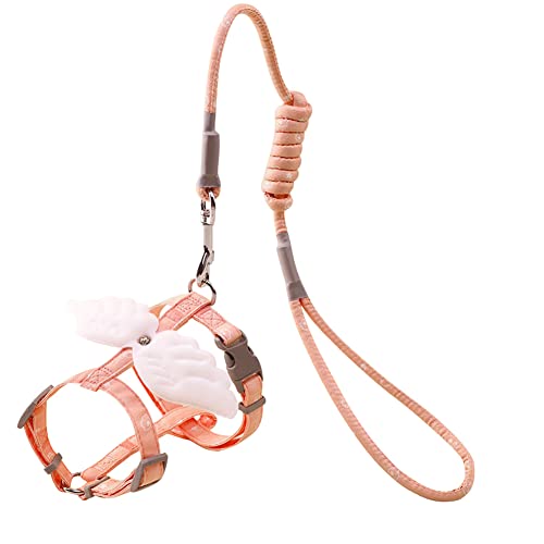 Valentigrl Haustier-Brustgurt mit Engelsflügeln, ausbruchsicher, Katzengeschirr-Set, Kätzchen-Zubehör für kleine Hunde, Katzen, Weste, verstellbar, Haustier-Outdoor-Geschirre, 3,8 cm von Valentigrl