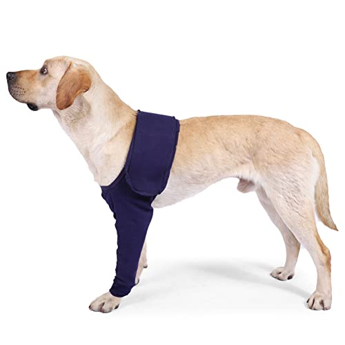 Valentigrl Pet Dogs Denim Anti-Leck-Schutz, Hunde-Genesungshülse, atmungsaktiv, Stützbandage mit magischen Aufklebern, Haustierwunden verhindern Lecken, Beißen, halten trocken, Jeansblau, Größe S von Valentigrl