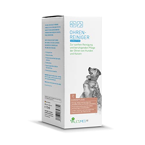 Valetumed Ohrenreiniger Sensitive, 100ml, Zur sanften Reinigung und beruhigenden Pflege der Ohren von Hunden und Katzen von Valetumed
