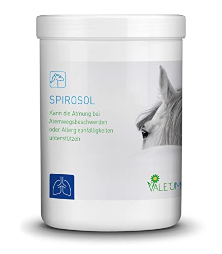 Valetumed SPIROSOL, 750 g, Ergänzungsfutter für Pferde mit dauerhaften Atemwegsproblemen, unterstützt die Bronchialentkrampfung- und beruhigung, von Pferdekliniken und Tierärzten empfohlen von Valetumed