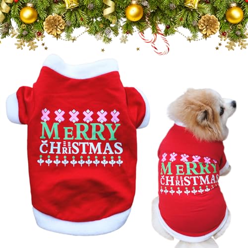 Valicaer Hund Weihnachten Outfit,Hund Pullover Weihnachten Kleidung Weihnachtspullover Welpen Weihnachten Kostüme Katzen Winter Mantel Kleidung Xmas Haustier Sweatshirt Jacket für Kleine Mittlere Hund von Valicaer