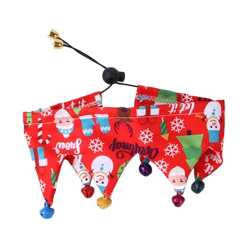 Valicaer Weihnachts Haustier Halsband,Haustier Bandana Schal mit Glocke Weihnachts Hund Bandana Weihnachts Kostüm Hundehalsband Katze Dreieck Lätzchen Verstellbar Halsbekleidung Zubehör für Hund Katze von Valicaer