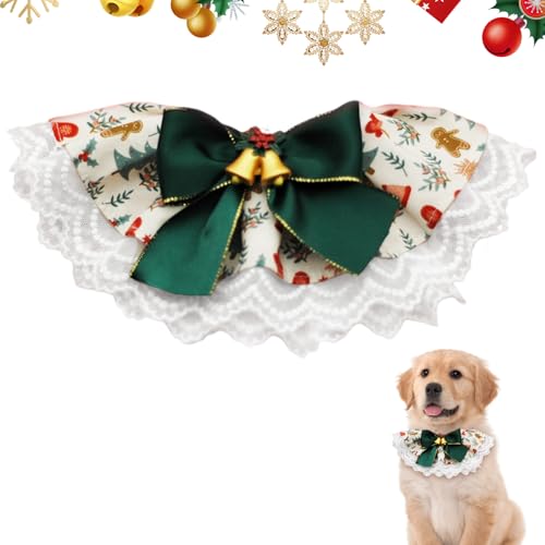 Valicaer Weihnachts Haustier Halsband,Weihnachten Hundehalsband Fliege Kragen Weihnachten Haustier Bandana Schal Katze Halsbänder Welpenhalsband Weihnachts Kostüm für Kleine Mittlere Haustier (A) von Valicaer