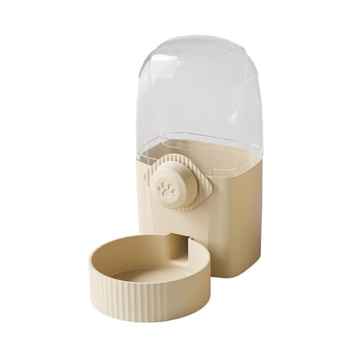 VALINK Automatischer Futterspender oder Wasserspender für Haustiere, 1 l Kapazität, automatischer Schwerkraftkäfig, hängend, für Kaninchen, Hunde, Katzen, Beige, 1 Stück von Valink