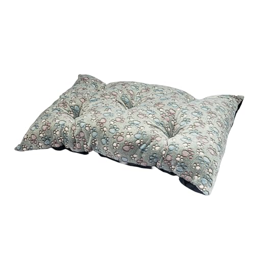 Valle Verde Haustierbett Fleece Hundebett Haustierkissen Katzenbett Hundesofa Katzenschlafplatz Kuschelbett Tiercouch Weich (100 x 70 cm - Pfoten (dunkel)) von Valle Verde