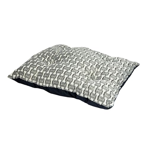 Valle Verde Haustierbett Fleece Hundebett Haustierkissen Katzenbett Hundesofa Katzenschlafplatz Kuschelbett Tiercouch Weich (80 x 60 cm - Knochen) von Valle Verde