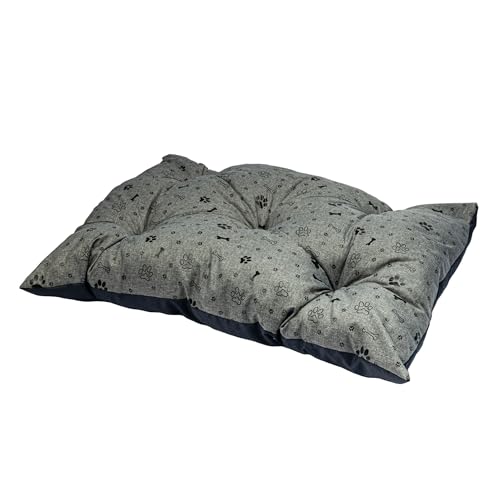 Valle Verde Haustierbett Hundebett Haustierkissen Katzenbett Hundesofa Katzenschlafplatz Kuschelbett Weich Pflegeleicht (100 x 70 cm - BONES BLACK) von Valle Verde