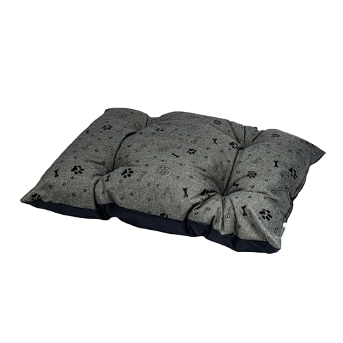 Valle Verde Haustierbett Hundebett Haustierkissen Katzenbett Hundesofa Katzenschlafplatz Kuschelbett Weich Pflegeleicht (80 x 60 cm - BONES BLACK) von Valle Verde