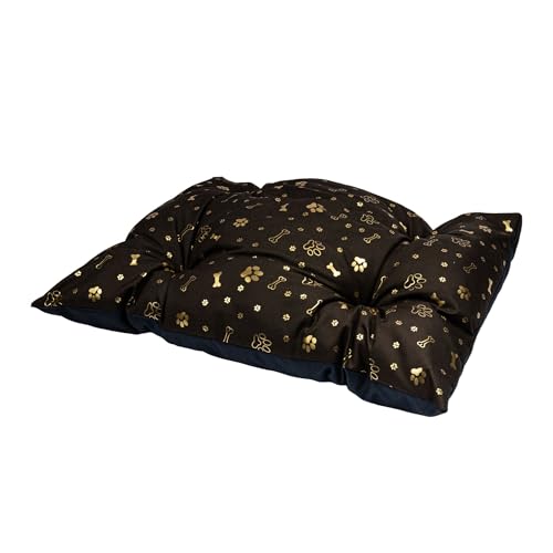 Valle Verde Haustierbett Hundebett Haustierkissen Katzenbett Hundesofa Katzenschlafplatz Kuschelbett Weich Pflegeleicht (80 x 60 cm - BONES Gold) von Valle Verde