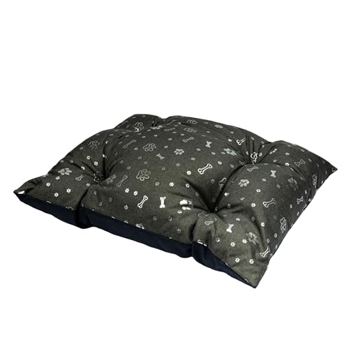 Valle Verde Haustierbett Hundebett Haustierkissen Katzenbett Hundesofa Katzenschlafplatz Kuschelbett Weich Pflegeleicht (80 x 60 cm - BONES Silver) von Valle Verde