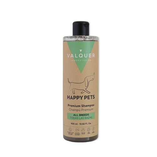 Valquer Premium Hundeshampoo für Hunde mit strapaziertem und trockenem Fell, mit Aloe Vera und Hyaluronsäure, Hundeshampoo, 400 ml (feuchtigkeitsspendend) von Valquer Laboratorios