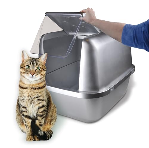 Van Ness Pets EZ Clean Jumbo-Katzentoilette mit Klappdeckel und Geruchsdeckel von Van Ness