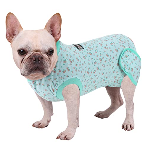 Hunde-Chirurgie-Genesungsanzug, Alternative nach Operationen, für Haustiere, männlich, weiblich, Haustier-Neuter Shirt (Blueflower-L) von Vanansa