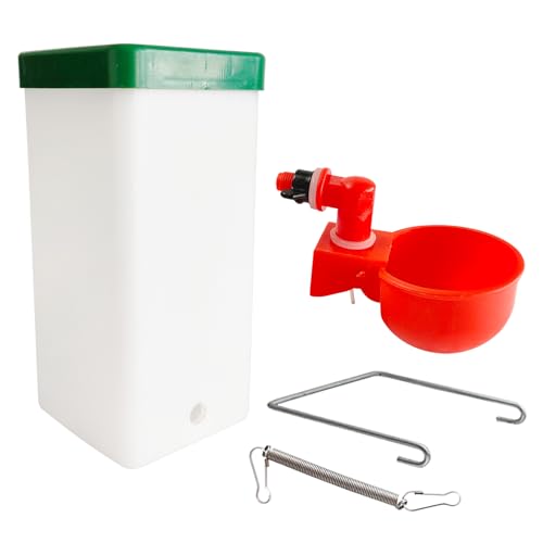 1L Hängende Hühnertränke mit Tasse und Halterung, automatisches Trinksystem, Kükenwasserbecher für Käfige (rot) von VandanCoop