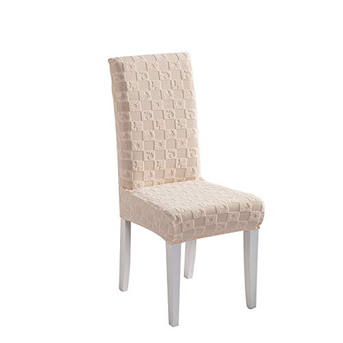 VanderHOME Universal Stretch Stuhlhussen 2er Set, Abnehmbare Stuhlbezug Sitz Stuhl Esszimmer überzug Stuhlüberzu Abdeckungen Hussen für Husse Hotel Party 2er Set Beige von VanderHOME