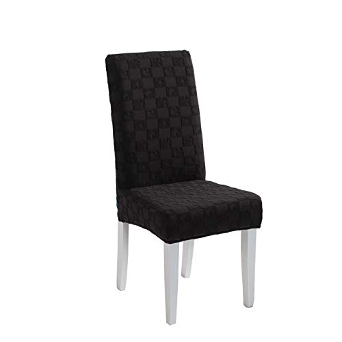 VanderHOME Universal Stretch Stuhlhussen 2er Set, Abnehmbare Stuhlbezug Sitz Stuhl Esszimmer überzug Stuhlüberzu Abdeckungen Hussen für Husse Hotel Party 2er Set schwarz 2 von VanderHOME