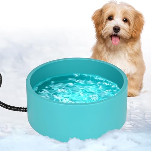 Beheizter Wassernapf für Hunde, Vankarr 3.2L Thermostatisch Beheizter Trinknapf für Hunde Katzen Hühner Hasen im Winter 200cm Anti-Bite Kabel von Vankarr