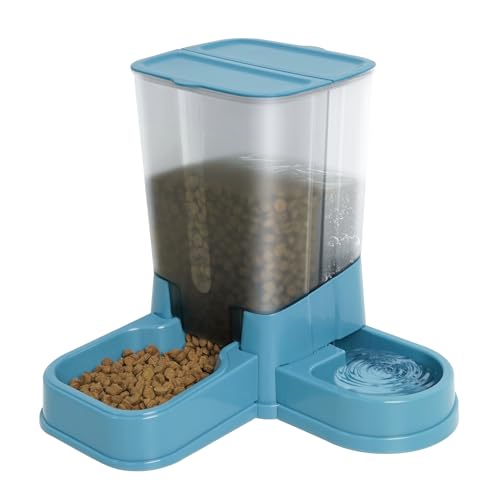 Vannon 2 in 1 Automatischer Katzenfutterspender Integrierter Schwerkraft-Katzenfutterspender und Wasserspender Set Auto Pet Feeder für Katzen und kleine Hunde, große Kapazität, leicht zu reinigen und von Vannon