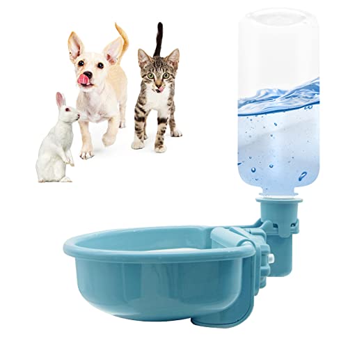 Vannon BPA-freie Wasserflaschen für Kaninchen, Hunde, Frettchen, Katzen und andere Kleintiere, Anti-Überlauf-Wasserspender für Kiste, Blau von Vannon