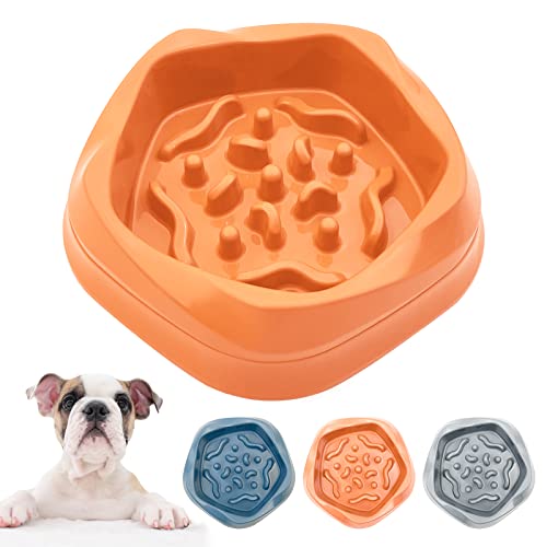 Vannon Slow Feeder Hundenäpfe Anti-Choking Futternapf Durable Dog Puzzle Bowl Bloat Stop Dog Food Bowl for small medium Dogs, Non Stoxic, BPA Free, 2 Cups, Orange von Vannon