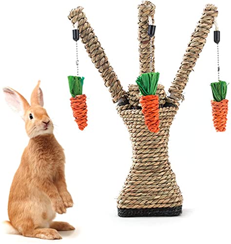 Kleintier Boredom Breaker Spielzeug, Aktivität Kauspielzeug für Kleintiere, Bunny Fun Tree Kaninchen Perfektes Kauspielzeug Kratzer Klettern Möhre Katze Meerschweinchen Zahnreinigung/Aktivität spielen von Vanstart