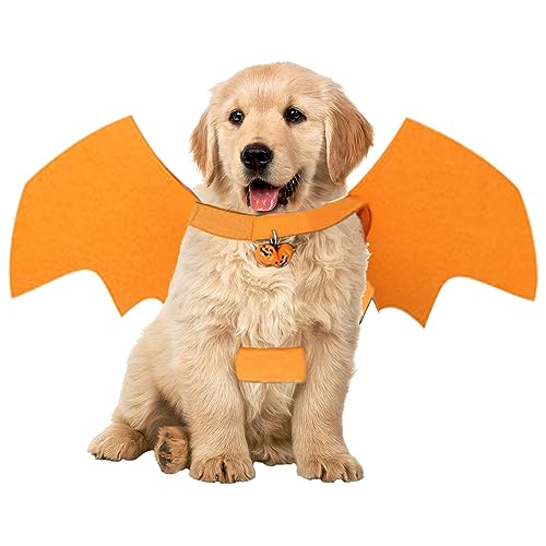 Haustier Katze Halloween Kostüm Fledermaus Flügel Kostüm Haustier Kostüme für Hunde Kleine Große Hunde Fledermaus Flügel Cosplay Haustier Kostüm für Party (L, Lila) von Vansza