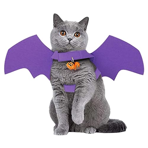 Haustier Katze Halloween Kostüm Fledermaus Flügel Kostüm Haustier Kostüme für Hunde Kleine Große Hunde Fledermaus Flügel Cosplay Haustier Kostüm für Party (S, Orange) von Vansza