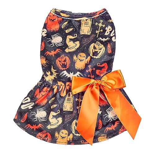 Haustierkleidung, Hunde- und Katzenkleid, 100 % Polyester, Welpenkostüm, Haustierkleidung, Urlaub, Mädchen, einteiliges Hunde-Outfit, Tank-Top, Weste, Kleider, Katzenkleidung für Halloween von Vansza