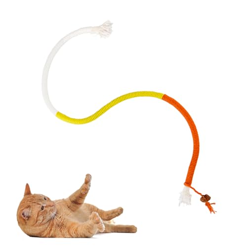 Vanyibro Katzenminze-Baumwollseil-Spielzeug-Set für Indoor-Katzen, interaktiv, Zahnreinigung, Katzenkauspielzeug mit natürlicher Katzenminze, 70 cm (Orange) von Vanyibro