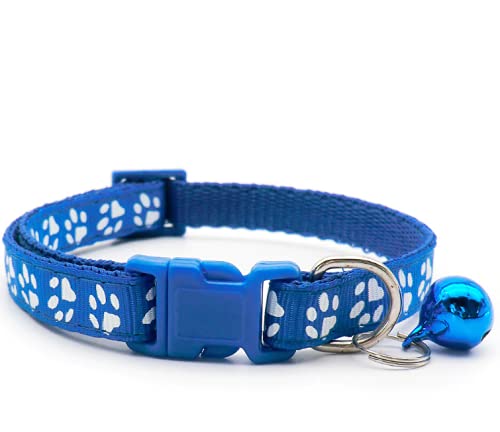 Halsband für Katzen, Hunde, Kleintiere, reflektierend, verstellbar, mit Glöckchen zum Stoppen der Jagd. Funky, Camoflague, einfarbig, gemustert, Pfotenabdruck-Designs. Reflektierend, verstellbar von Vape Sharks