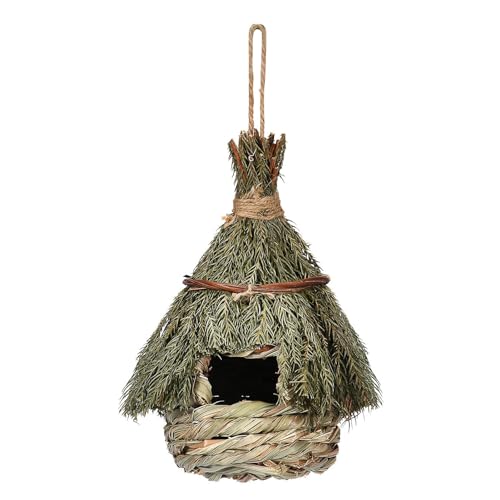 1 STÜCK Vogelhäus Zum Aufhängen, Gras Hängendes Vögel Haus Für Nisttasche, Vogelhaus, Handgewebt Kleine Vogel Nistkästen, Nisthöhlen Für Vögel, Kolibri-Haus Für Draußen, 100 Naturproduk Grün von Varatiktok