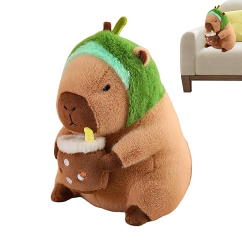 Varatiktok Capybara Stofftier,Süßes Capybara Kuscheltier Plüschkissen | Abnehmbare Kopfbedeckung, Bezauberndes Capybara-Plüschtier für Erwachsene, Kinder und Mädchen, weiche Tiere von Varatiktok