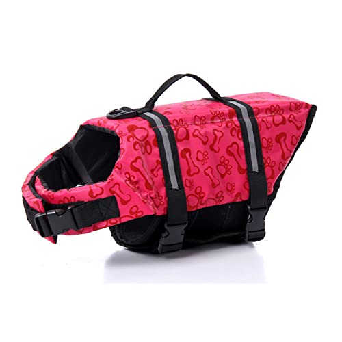 Schwimmweste für Hunde, mit hervorragendem Auftrieb und Rettungsgriff, Hunde-Schwimmweste verstellbar,XS,Pink-1 von VasedGins