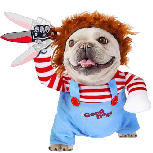 Pet Deadly Doll Dog Costume, Novelty Halloween Chucky Costumes Funny Halloween Christmas Outfits Cute Dog Clothes Cosplay Costume for Small Medium Large Dogs Cats Puppy Apparel (Deadly Doll, Large) von Vaudarkit