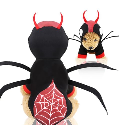 Vavious Hunde-Wintermantel, Halloween, süßes Spiderman-Kostüm, Spinnenbeine, Outfit für Hund, Katze, Spiderman-Kostüm, dickeres Kapuzen-Sweatshirt, Schwarz 02, Größe XXL von Vavious