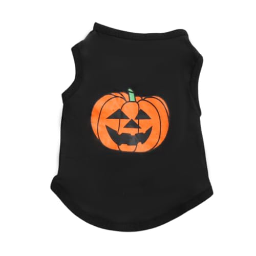 Vavious Hundeweste, Halloween-Kürbis-Smiley, Farbblock-Muster, Tanktop, dehnbar, ärmelloses Shirt für Hunde, lustiges Shirt für kleine Hunde, Orange01, Größe S von Vavious