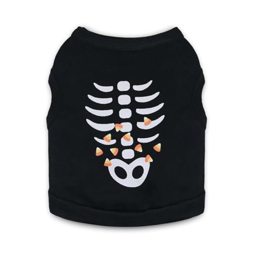 Vavious Hundeweste, Tanktop mit Fischgrätenmuster, dehnbar, ärmellos, T-Shirt für Hunde, lustiges Shirt für kleine Hunde, Schwarz 03, Größe XS von Vavious