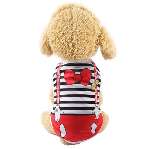 Vavious Kühlweste für Mädchen und Hunde, für den Sommer, atmungsaktives Netzgewebe, Katzen-Outfit, Haustier, rote Schleife, gestreift, Pullover, ärmellos, weich, Größe XS Vavious Kühlweste für Mädchen und Hunde, für den Sommer, atmungsaktives Netzgewebe, Katzen-Outfit, Haustier, rote Schleife, gestreift, Pullover, ärmellos, weich, Größe XS von Vavious