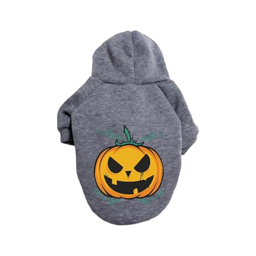 Vavious Mittelgroßer Hundepullover mit Kapuze, Hundepullover, Kleidung für mittelgroße Hunde, Halloween-Pullover, grau01, Größe M von Vavious